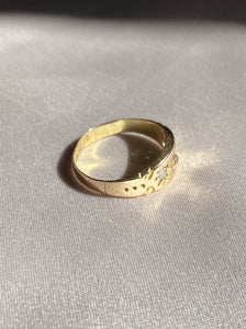 Antique 15k Starburst Diamond Gypsy Set Ring 1891