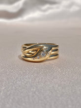 Load image into Gallery viewer, Vintage 9k Diamond Snake Ring 1979

