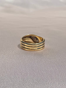 Vintage 9k Diamond Snake Ring 1979