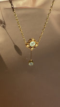 Load and play video in Gallery viewer, Antique 9k Aquamarine Pearl Edwardian Necklace
