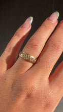 Load and play video in Gallery viewer, Antique 18k Old Cut Diamond Starburst Half Eternity Ring
