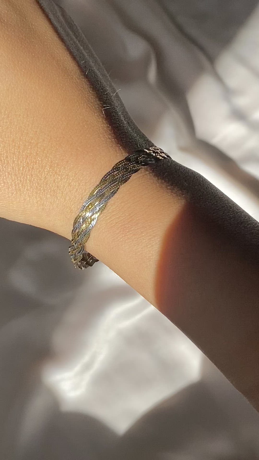 Vintage 9k Two-Tone Weave Bracelet