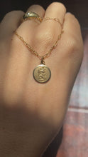 Load and play video in Gallery viewer, Antique 9k St Christopher Clover Necklace
