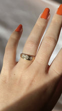 Load and play video in Gallery viewer, Antique 15k Starburst Diamond Gypsy Set Ring 1891
