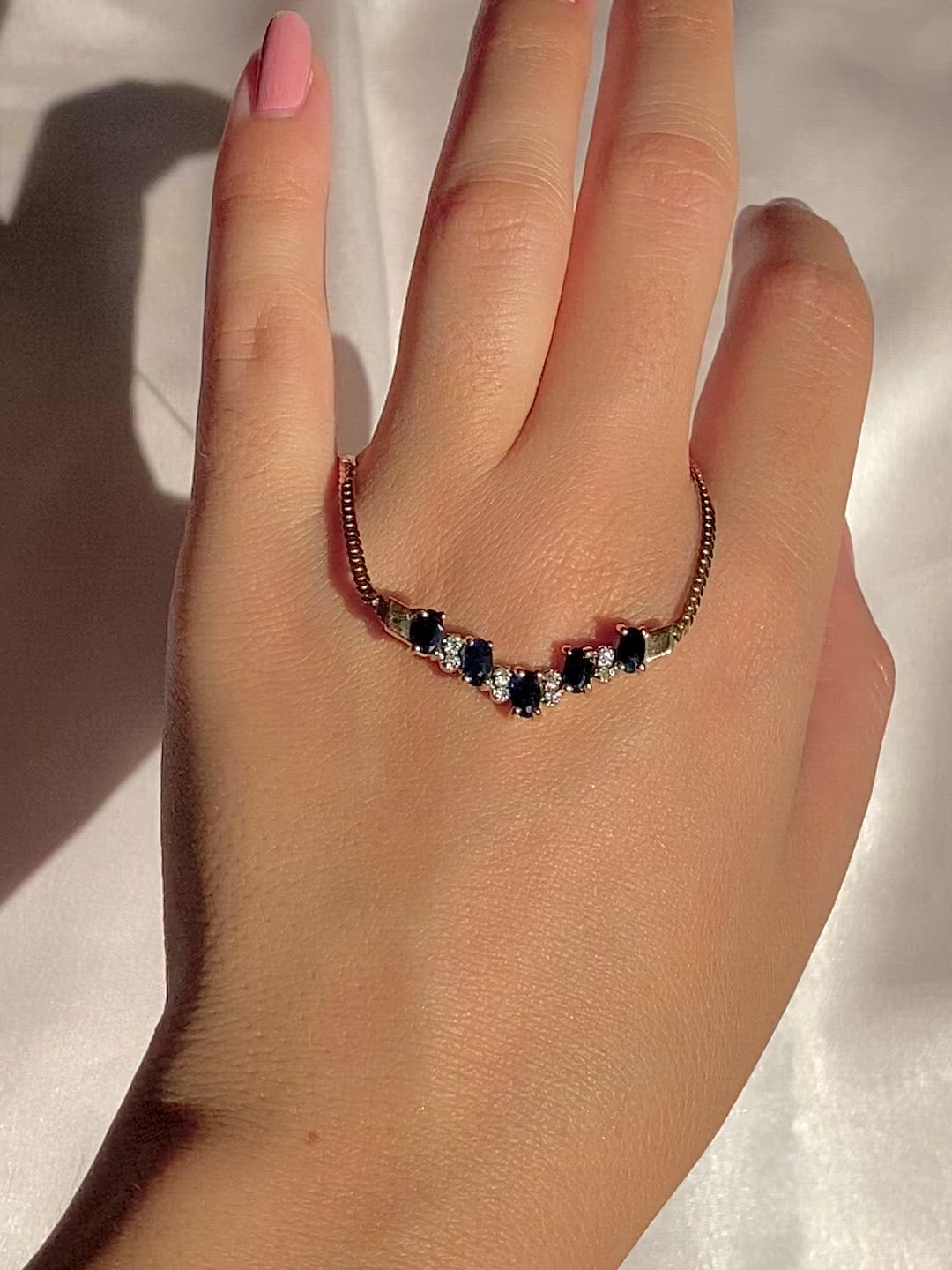 Vintage 10k Spinel Diamond Bib Necklace