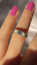 Load and play video in Gallery viewer, Vintage 9k Topaz Opal Boat Ring Forever Always
