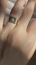 Load and play video in Gallery viewer, Antique 9k Gypsy Diamond Signet Ring

