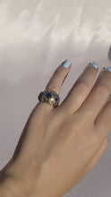 Load and play video in Gallery viewer, Antique 9k Sapphire Diamond Gypsy Dome Bombe Ring
