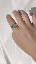 Load and play video in Gallery viewer, Vintage 9k Oval Diamond Cluster Signet Ring
