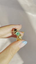 Load and play video in Gallery viewer, Vintage 18k Emerald Diamond Panther Duo Ring
