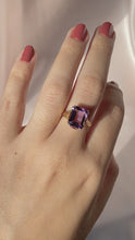 Load and play video in Gallery viewer, Vintage 9k Emerald Cut Amethyst Ring
