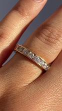 Load and play video in Gallery viewer, Vintage 14k Diamond Half Eternity Bar Ring 0.60cts
