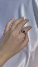 Load and play video in Gallery viewer, Antique Edwardian Garnet Pearl Amethyst 9k Gold Ring
