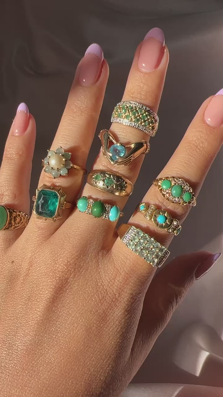 Antique Paste Green Crystal Ring