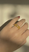Load and play video in Gallery viewer, Vintage Chunky 14k Jade + Citrine Band
