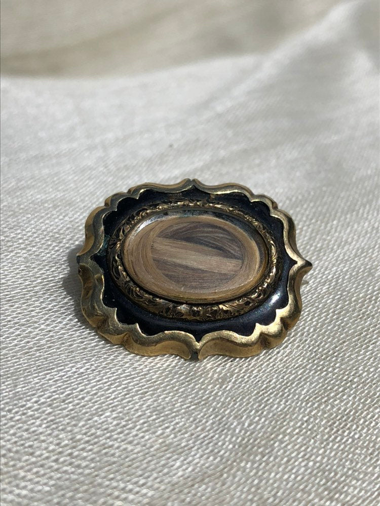 Antique Georgian Enamel Mourning Hair Pin 1800s