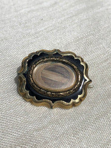Antique Georgian Enamel Mourning Hair Pin 1800s