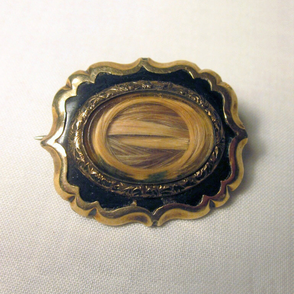 Antique Georgian Enamel Mourning Hair Pin 1800s