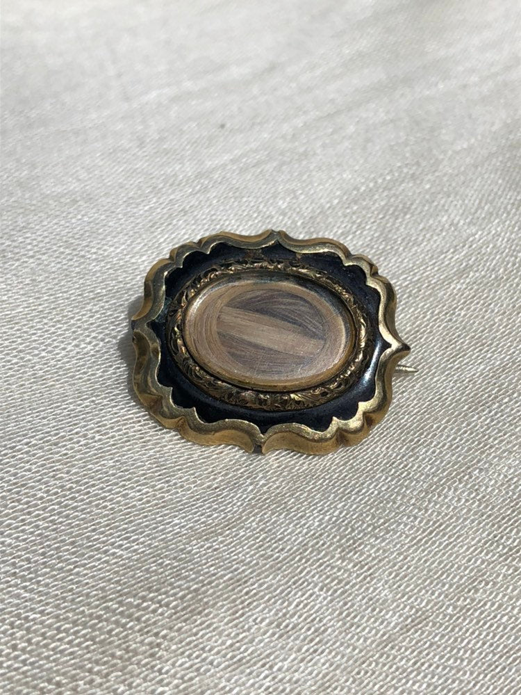 Antique Georgian Enamel Mourning Hair Pin 1800s