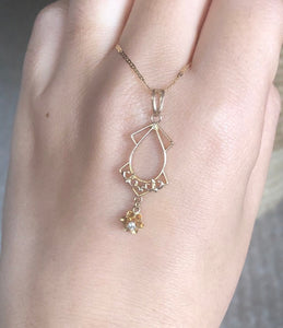 Antique 10k Art Nouveau Diamond Necklace