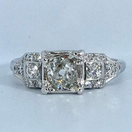 Antique 1.00 carat Art Deco Diamond Platinum Engagement Ring