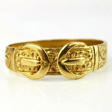 Load image into Gallery viewer, Vintage 9k Yellow Gold Double Belt Buckle Ring

