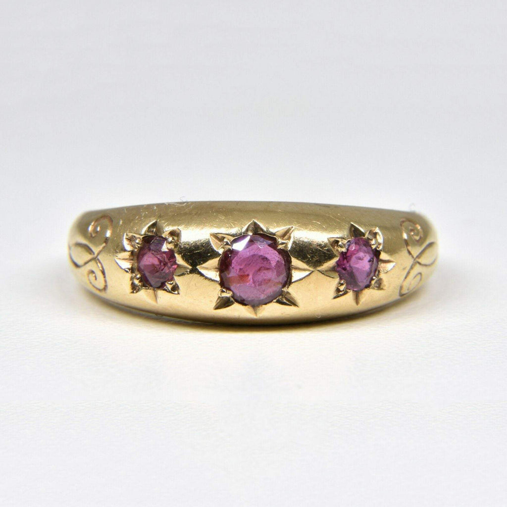 Vintage 9k Ruby Starburst Ring 1978