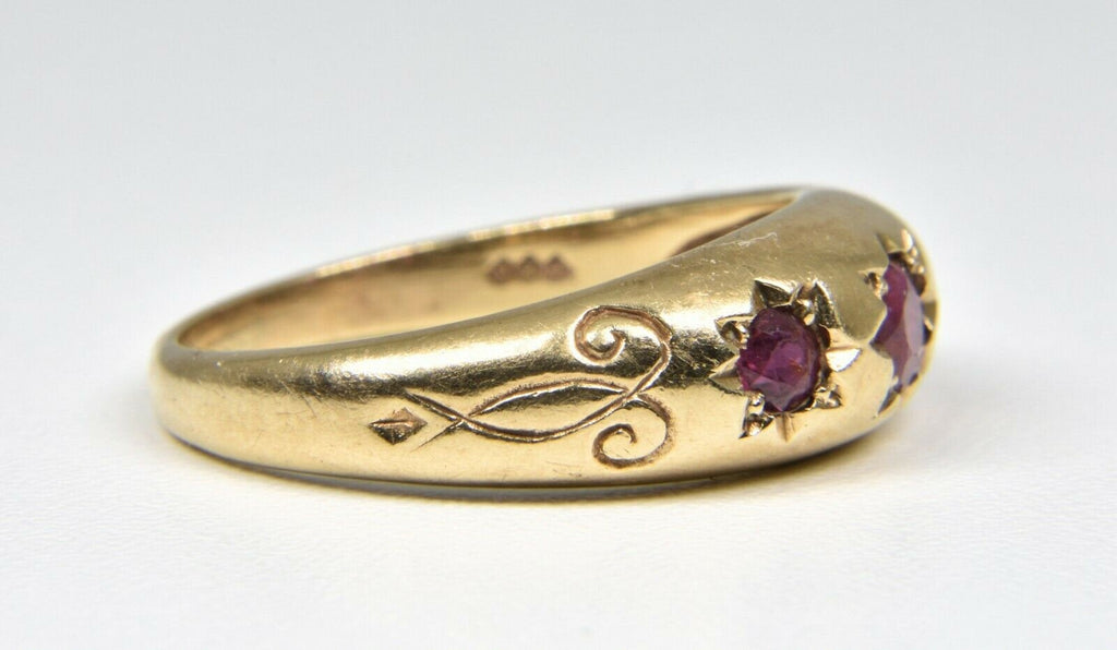Vintage 9k Ruby Starburst Ring 1978