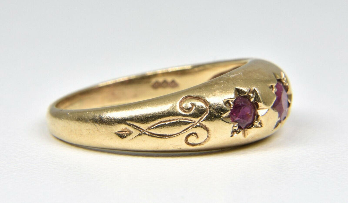 Vintage 9k Ruby Starburst Ring 1978