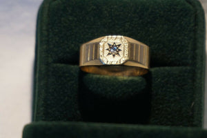 Antique 9k Gold Diamond Gypsy Ring
