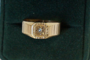 Antique 9k Gold Diamond Gypsy Ring