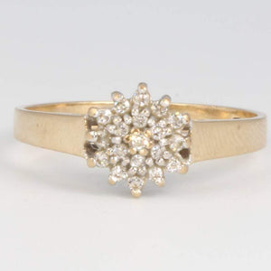 Vintage Diamond Cluster Ring 9k Gold