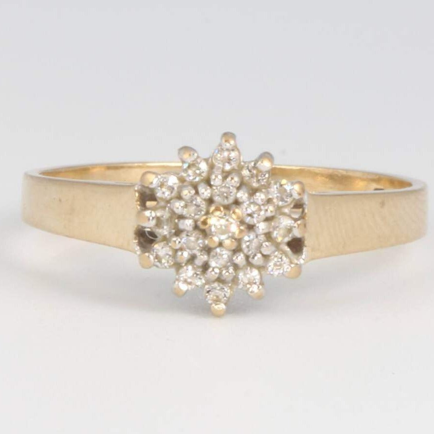 Vintage Diamond Cluster Ring 9k Gold