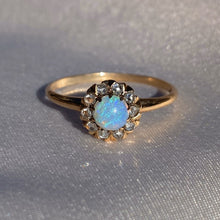 Load image into Gallery viewer, Antique 10k Gold Opal Diamond Cluster Ring

