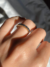 Load image into Gallery viewer, Vintage 9k Gold Sapphire Ring Stacker Band
