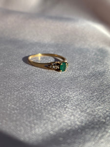 Vintage 14k Gold Emerald and Diamond Ring