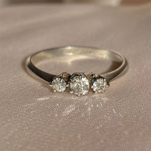 Load image into Gallery viewer, Antique Victorian Diamond Platinum Trilogy Ring
