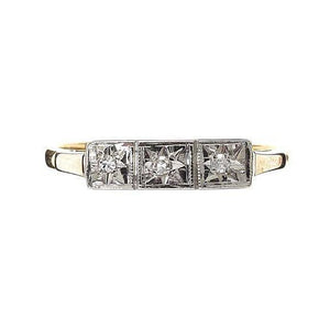 Antique Gypsy Diamond 18k Gold Platinum Ring