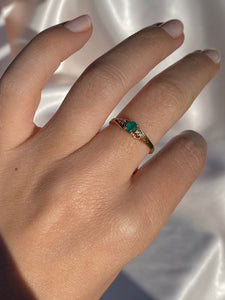 Vintage 14k Gold Emerald and Diamond Ring