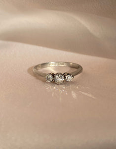 Antique Victorian Diamond Platinum Trilogy Ring