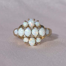 Load image into Gallery viewer, Vintage Opal Diamond Cluster 9k Ring
