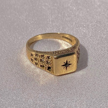 Load image into Gallery viewer, Vintage 9k Gypsy Diamond Signet Ring
