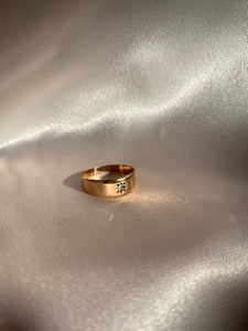 Antique Gypsy Diamond 9k Gold Ring
