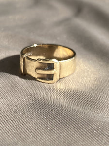 Vintage Belt Buckle 9k Gold Ring