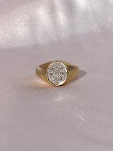 Load image into Gallery viewer, Vintage 9k Oval Diamond Cluster Signet Ring

