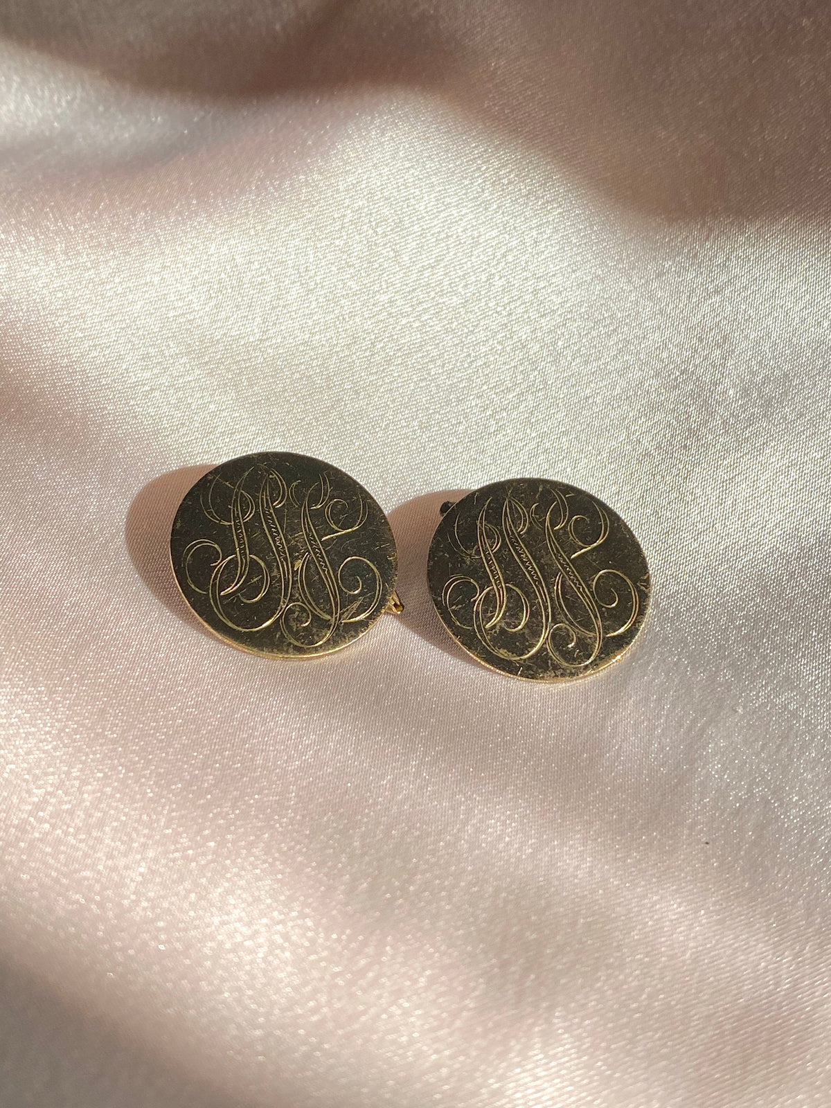 Vintage Mens Monogram Cuff Links