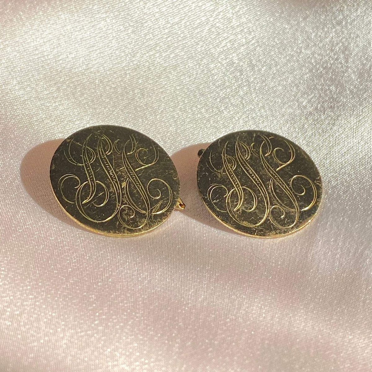 Vintage Mens Monogram Cuff Links