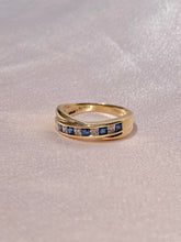 Load image into Gallery viewer, Vintage 9k Sapphire Diamond Crossover Ring
