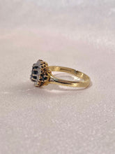 Load image into Gallery viewer, Vintage Sapphire Diamond Cluster Ring 1993
