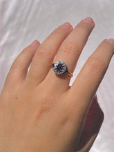 Load image into Gallery viewer, Vintage 9k Sapphire Diamond Oval Ring
